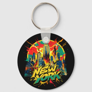 New Yorker Skyline Punk Grunge Vintage Retro Schlüsselanhänger