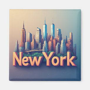 🗽 New Yorker Skyline-Reiseerinnerung Magnet