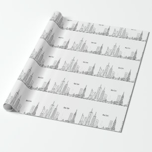 New Yorker Skyline Schwarz Großer Apfel Moderne St Geschenkpapier