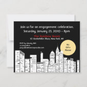 New Yorker Skyline-Silhouette Einladung (Rückseite)