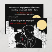 New Yorker Skyline-Silhouette Einladung (Vorne/Hinten)