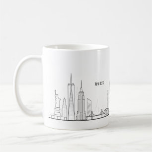 New Yorker Skyline Silhouette Schwarz Elegantes Sk Kaffeetasse
