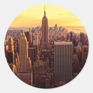 New Yorker Skyline-Stadt mit dem Empire State Runder Aufkleber