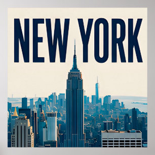 New Yorker Skyline Statue of Liberty Reise Design Poster