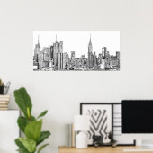 New Yorker Skyline-Tintenplakat Poster (Heimbüro)