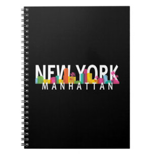 New Yorker Skyline von Manhattan mit Palmen Notizblock