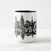 New Yorker Skyline Zweifarbige Tasse (Mittel)