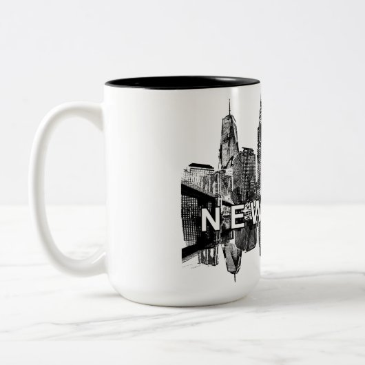 New Yorker Skyline Zweifarbige Tasse (Links)