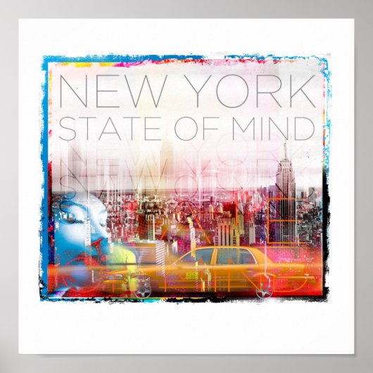 New Yorker Staat des Mind Poster 12" x 12" (Vorne)