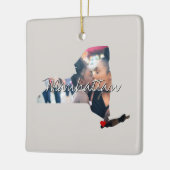 New Yorker Staat Foto-Eingabe und Ortsname Keramikornament (Links)