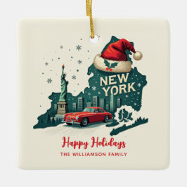 New Yorker Staat Frohe Weihnachten Custom Holiday Keramikornament