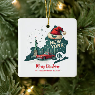 New Yorker Staat Frohe Weihnachten Custom Holiday Keramikornament