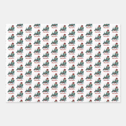 New Yorker Staat Frohe Weihnachts-Benutzerdefinier Geschenkpapier Set (Vorderseite 2)