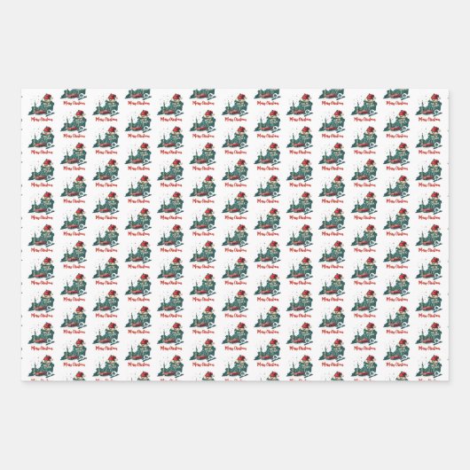 New Yorker Staat Frohe Weihnachts-Benutzerdefinier Geschenkpapier Set (Vorderseite)