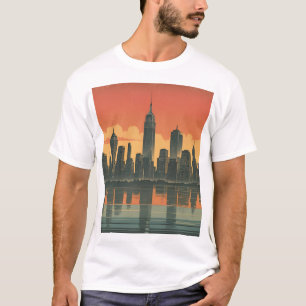 New Yorker Staat für Denkmalpflege - Retro Skyline T-Shirt