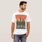 New Yorker Staat für Denkmalpflege - Retro Skyline T-Shirt (Vorne ganz)