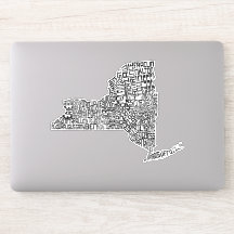 New Yorker Staat Landkreis Typografic Word Art Map