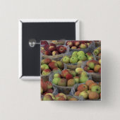 New Yorker Staat Macintosh-Äpfel in Körben Button (Vorne & Hinten)