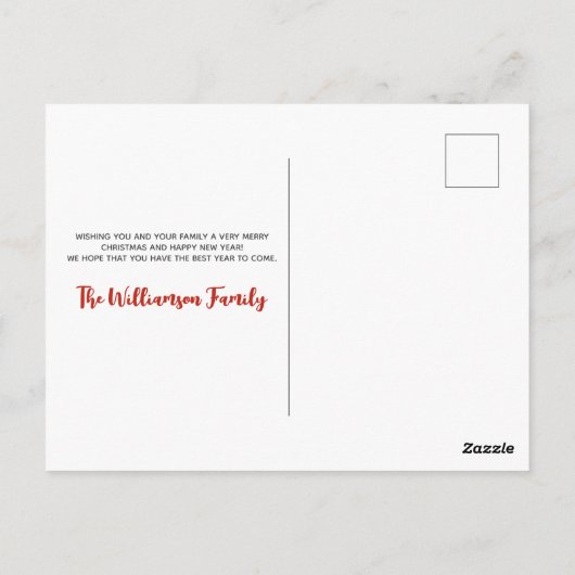 New Yorker Staat Merry Christmas Retro Personalisi Postkarte (Rückseite)