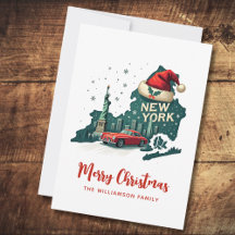 New Yorker Staat Merry Christmas Retro Personalisi