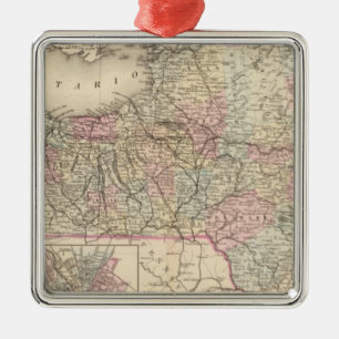 New Yorker Staat Silbernes Ornament