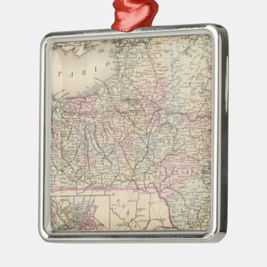 New Yorker Staat Silbernes Ornament (Links)