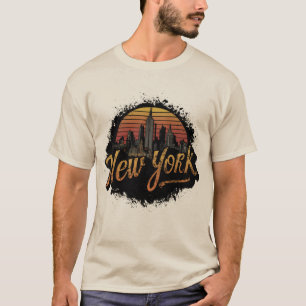 New Yorker Staat von Mind Retro Vintag New York T-Shirt