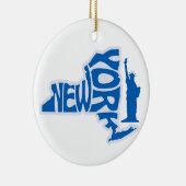 New Yorker Staat Weihnachtsbaum Keramik Ornament (Rechts)