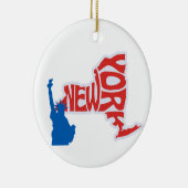 New Yorker Staat Weihnachtsbaum Keramik Ornament (Rechts)