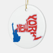 New Yorker Staat Weihnachtsbaum Keramik Ornament (Links)