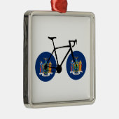 New Yorker Staatsflagge Radfahren Ornament Aus Metall (Rechts)