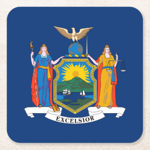 New Yorker Staatsflagge Rechteckiger Pappuntersetzer