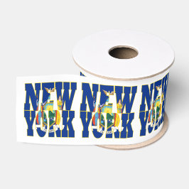 New Yorker Staatsflagge Typografie-Design Ripsband