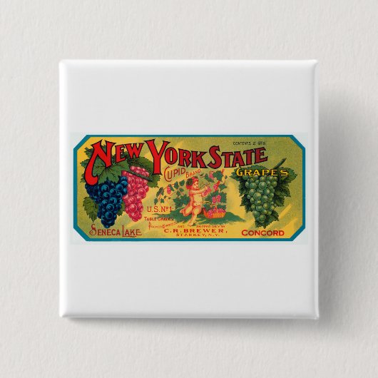 New Yorker Staatstrauben Button (Vorderseite)