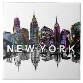 New Yorker Stadt in Graffiti Fliese (Vorderseite)