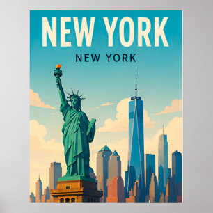 New Yorker Stadt Manhattan Skyline Reise Szene Poster