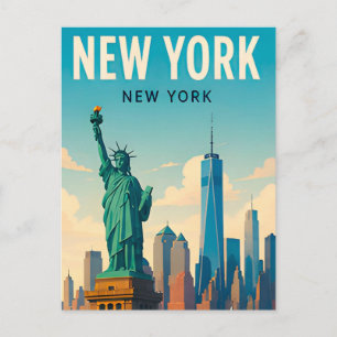 New Yorker Stadt Manhattan Skyline Reise Szene Postkarte