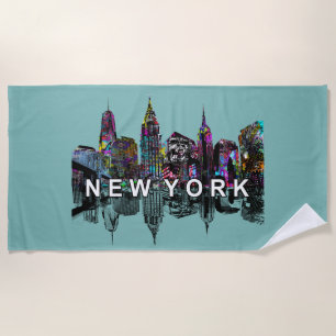 New Yorker Stadt mit Graffiti Strandtuch