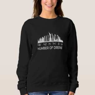 New Yorker Stadtbild GPS-Koordinaten Tourist USA  Sweatshirt