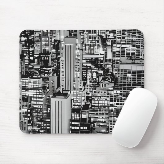 New Yorker Stadtbild in Schwarz und Weiß Mousepad (Mit Mouse)