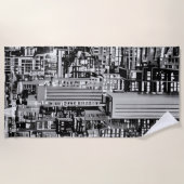 New Yorker Stadtbild in Schwarz und Weiß Strandtuch (Vorderseite)