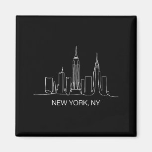 New Yorker Stadtbild Linienkunstzeichnung Nyc Souv Magnet