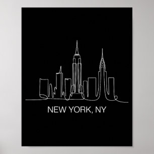 New Yorker Stadtbild Linienkunstzeichnung Nyc Souv Poster