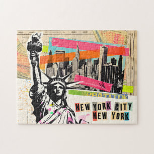 New Yorker Stadtlandschaft Reise Magazin Pop Art C Puzzle