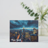 New Yorker Stadtlichter Postkarte (Stehend Vorderseite)
