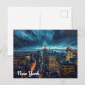 New Yorker Stadtlichter Postkarte (Vorne/Hinten)