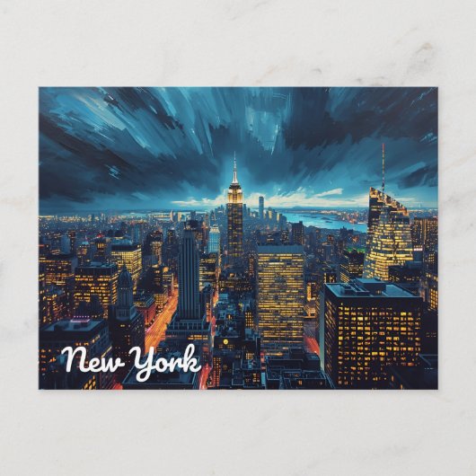 New Yorker Stadtlichter Postkarte (Vorderseite)