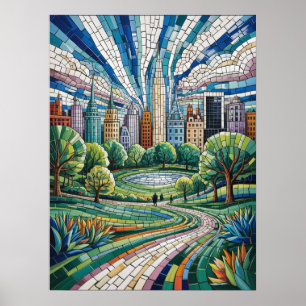New Yorker Stadtmosaik-Park-Landschaft Poster