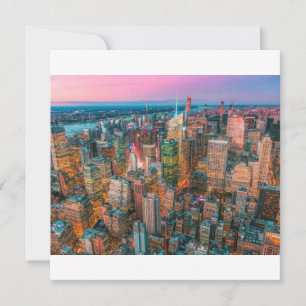 New Yorker Stadtsilhouette bei Sonnenuntergang N Einladung