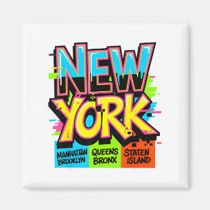 New Yorker Stadtsilhouette Bronx Queens Manhattan Magnet